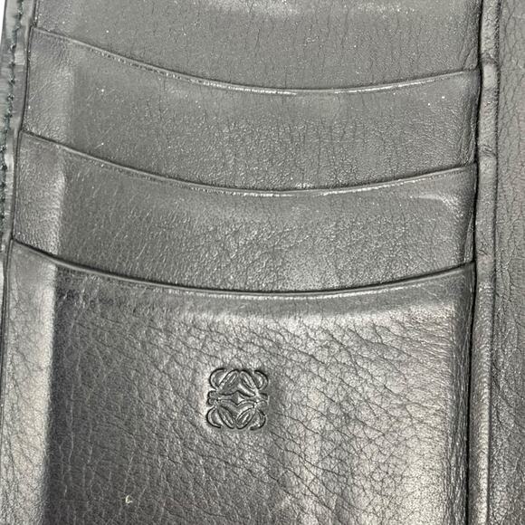 Loewe Black Smooth Leather Bifold Long Wallet Women Made in Spain - Picture 10 of 13